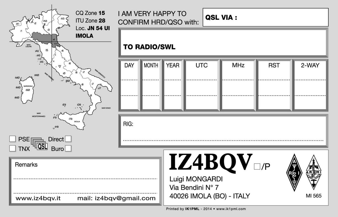 Retro QSL IZ4BQV