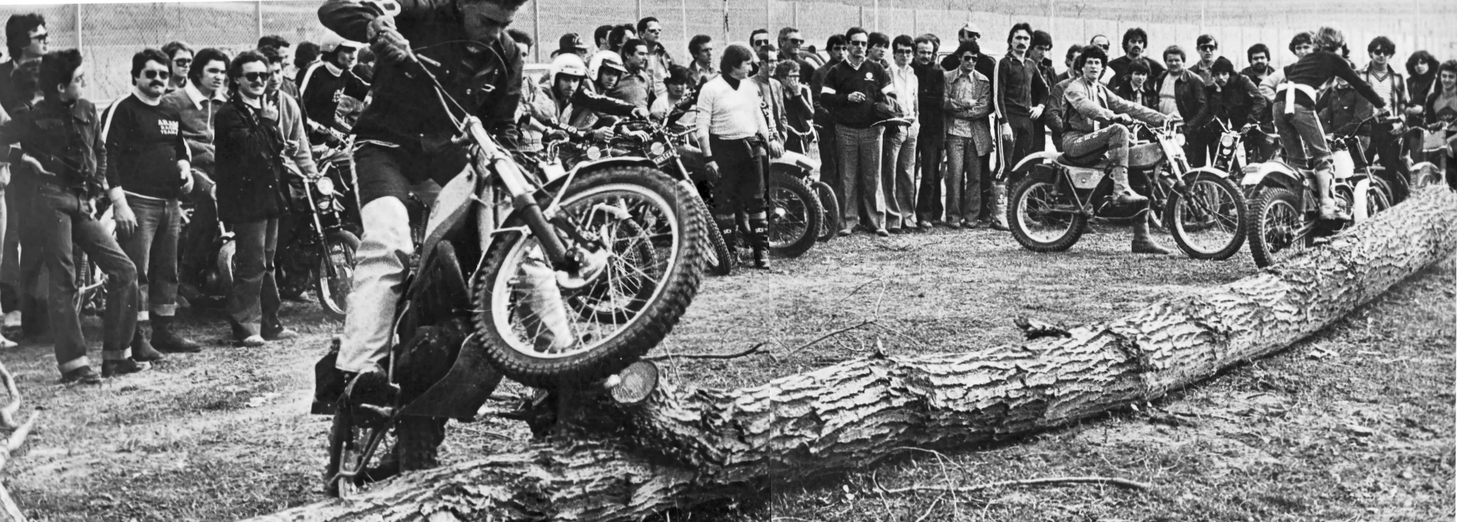 Seduto sulla moto il Campione Italiano di allora ETTORE BALDINI