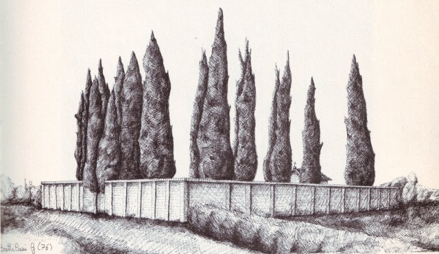 Disegno del Cimitero della Chiesa di Croce in Campo